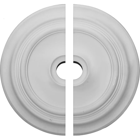 Ekena Millwork Traditional Clng Medallion, Two Piece (Fits Canopies up to 5 1/2"), 24 3/8"OD x 3 1/2"ID x 1 1/2"P CM24TR2-03500